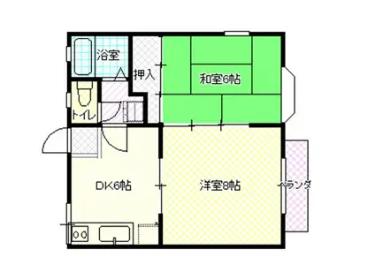 ヴィラリヴィエール(2DK/2階)の間取り写真