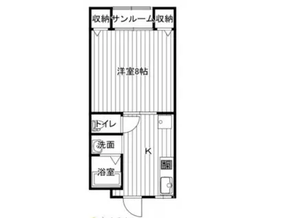 ホープヒル(1K/1階)の間取り写真
