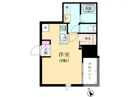 LA CASA OMORI(1K/7階)の間取り写真