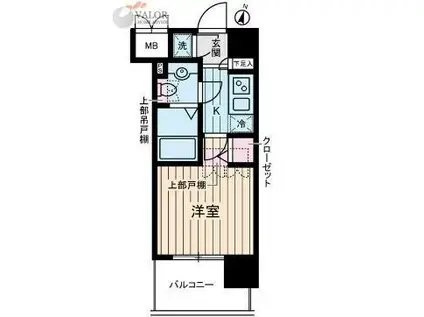 ヴェルステージ川崎(1K/3階)の間取り写真