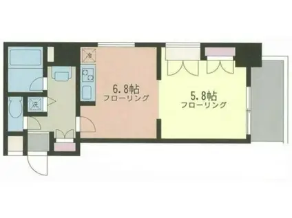 ペレネアイ(1DK/4階)の間取り写真