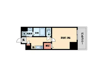 アドバンス大阪城アンジュ(1K/13階)の間取り写真