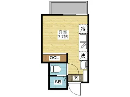 デ・クメール赤迫(ワンルーム/3階)の間取り写真