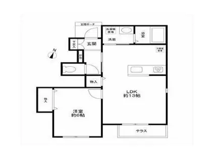 PRIMAVERA(1LDK/1階)の間取り写真