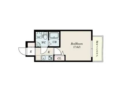 セレニテ上町台(1K/5階)の間取り写真