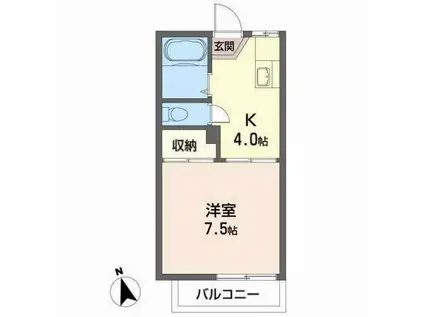 サングリーン(1K/2階)の間取り写真