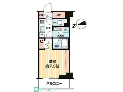 ブライズ西大井DUE(1K/4階)の間取り写真