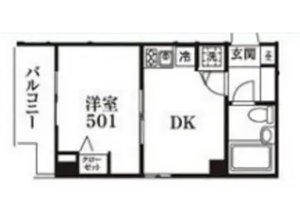 ワコーレ宮前平(1DK/5階)の間取り写真
