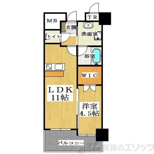 ヴェルドゥール南茨木(1LDK/3階)の間取り写真
