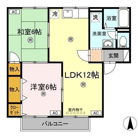 セジュールMK(2LDK/2階)の間取り写真