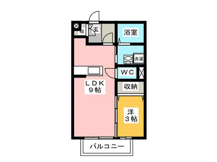 コージーコート(1LDK/1階)の間取り写真