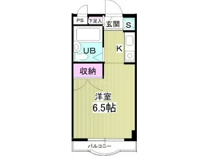 モンシャトー松戸II(1K/1階)の間取り写真