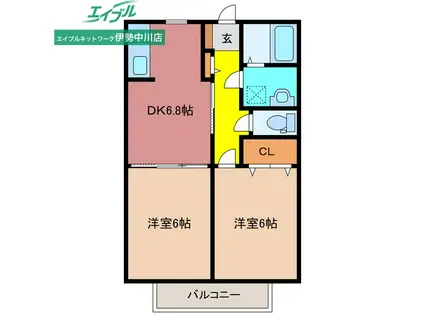 エミネンス匠(2DK/2階)の間取り写真