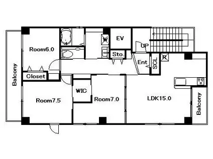 第10三光ビル(3LDK/5階)の間取り写真