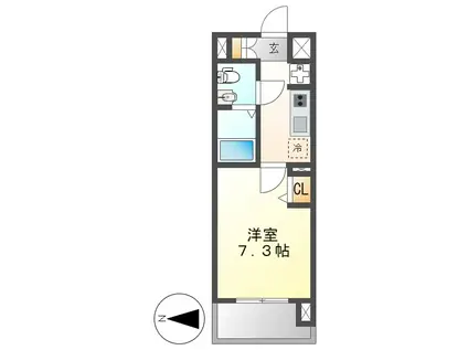 LA DOUCEUR山王(1K/3階)の間取り写真