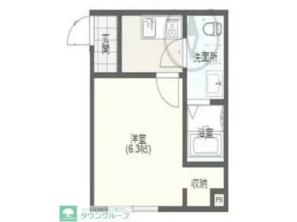 飯能市栄町アパート(1K/1階)の間取り写真