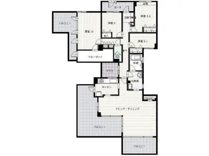 クレッセント等々力緑地グランデイズ(4LDK/5階)の間取り写真