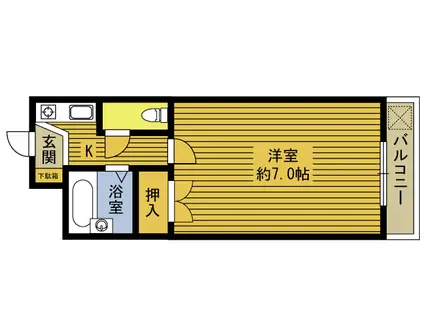 松岡コーポ(1K/3階)の間取り写真