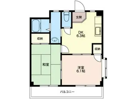 シャルマンドミール(2DK/3階)の間取り写真