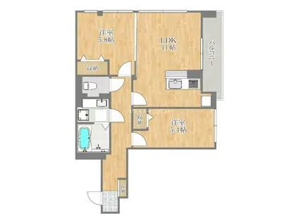 ララ・シャルム(2LDK/1階)の間取り写真