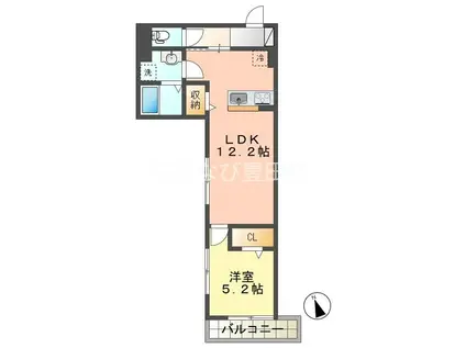 クレールビュウ(1LDK/2階)の間取り写真