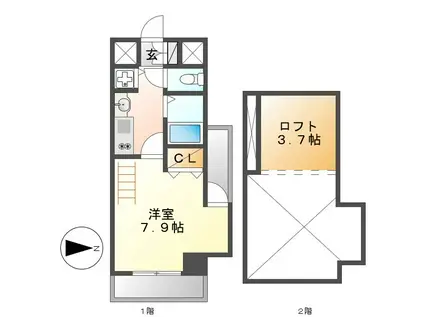 プレサンス名古屋駅前アクシス(1K/3階)の間取り写真