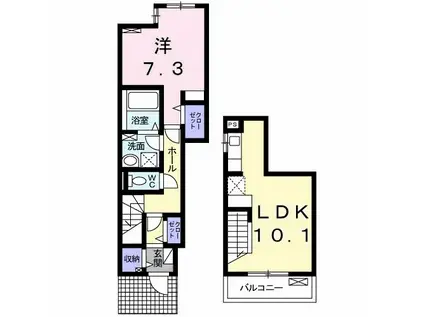 セントレーアI(1LDK/1階)の間取り写真