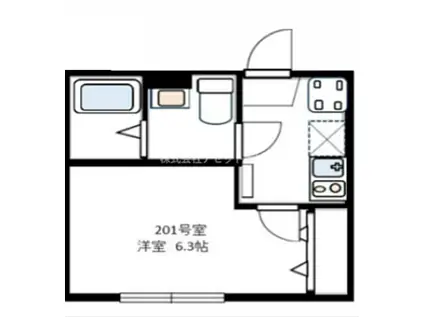 CASA 四葉 B(1K/2階)の間取り写真