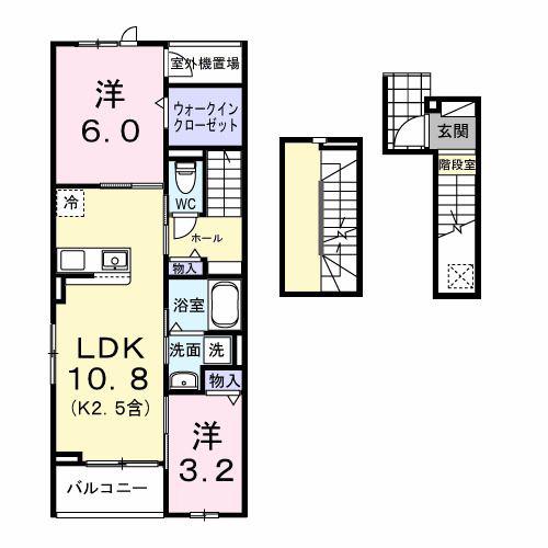 ル・ソレイユ(2LDK/3階)の間取り写真