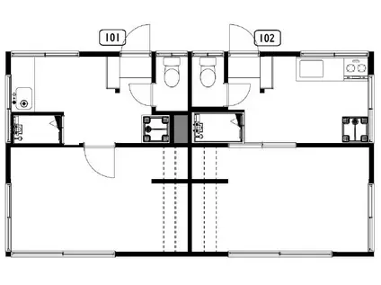アカゲラの家旧信濃荘(1K/1階)の間取り写真