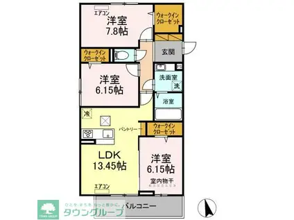 L.シャルル(3LDK/1階)の間取り写真