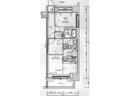 メインステージ菊川II(1LDK/7階)の間取り写真