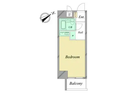 ライオンズマンション旗の台(ワンルーム/9階)の間取り写真