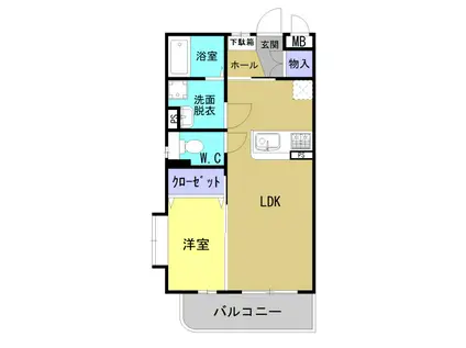 コート・エスポワール(1LDK/1階)の間取り写真