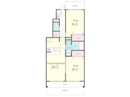 スプランドゥールI(2LDK/1階)の間取り写真