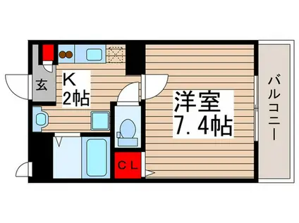 リブリ・幕張グランドリーフ(1K/1階)の間取り写真