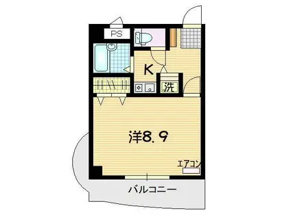 パラシオン清水町(1K/2階)の間取り写真