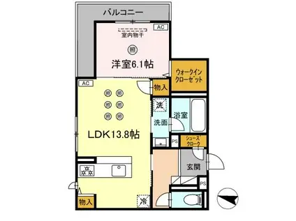 D-ROOM飯倉3丁目(2LDK/3階)の間取り写真