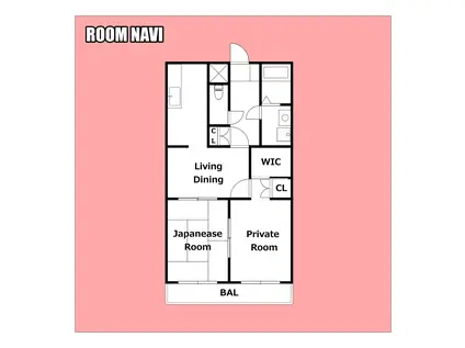 カサコモダPART5(2LDK/2階)の間取り写真