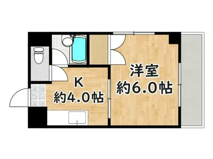 仲前ハイツAーII(1K/2階)の間取り写真