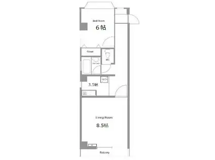 メゾン東麻布(2K/3階)の間取り写真