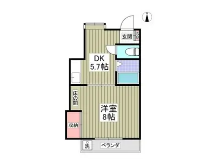 松下コーポ 坂田(1DK/1階)の間取り写真