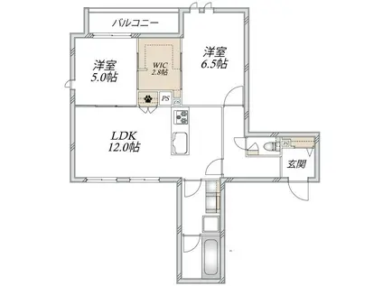 豊玉中2丁目メゾン(2LDK/2階)の間取り写真
