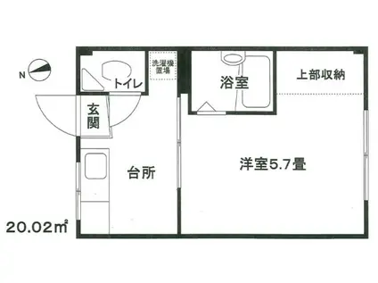 コーポ西富(1K/2階)の間取り写真