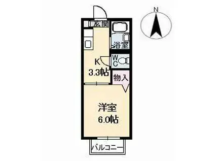 スカイメゾン6番館(1K/1階)の間取り写真