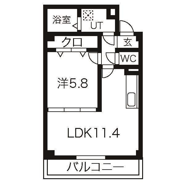 COQ GASSEAU(1LDK/2階)の間取り写真
