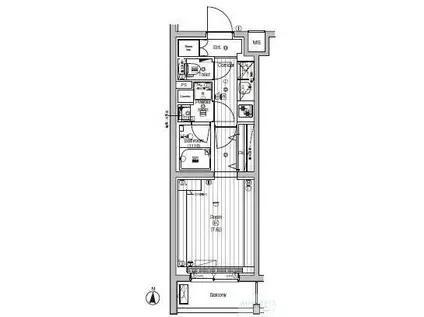 PREMIUM CUBE 世田谷MO(1K/2階)の間取り写真