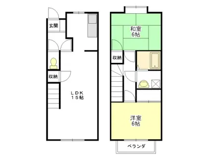 レークサイドヴィラ B(2LDK/1階)の間取り写真