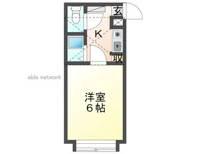 ブルースクエア(1K/2階)の間取り写真