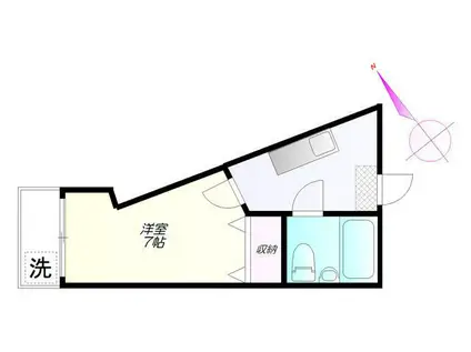カオパレスNO.7(1K/1階)の間取り写真